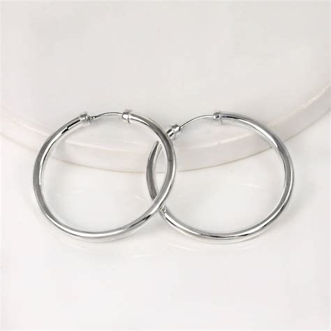 Classic Silver Hoop Earrings By Hersey Silversmiths