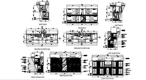 Drawing Of Plan Container With Elevation And Section In Autocad Cadbull
