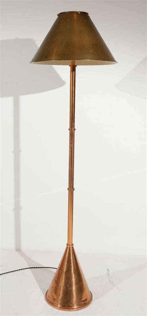 Altadena metal shade floor lamp. Early 20th Century Copper and Brass Floor Lamp with Metal ...