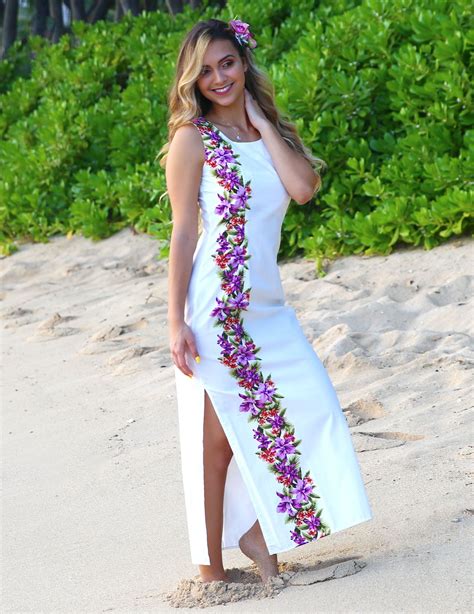 Shop From Hawaii Maxi Wedding Hawaiian Dress Side Design Manele At