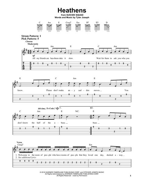 Migraine Twenty One Pilots Chords - Twenty One Pilots 'Heathens' Sheet Music Notes, Chords, Score. Download