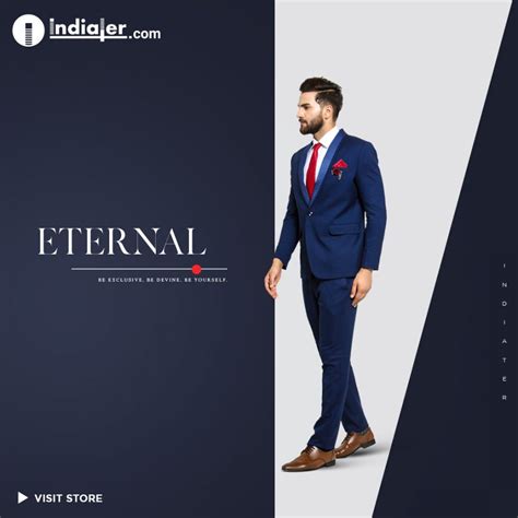 Mens Suit Fashion Social Media Post Design Template For Digital