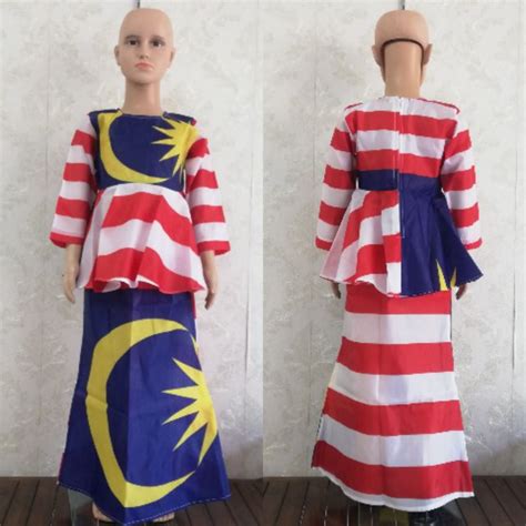 Mestilah warganegara malaysia dan bermastautin di malaysia. Baju Jalur Gemilang Saiz Kanak-kanak Perempuan | Shopee ...