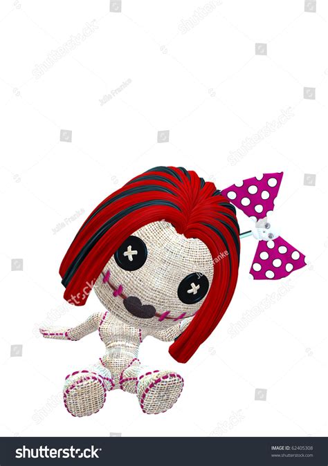 Cute Female Voodoo Doll Red Hair Stock Illustration 62405308