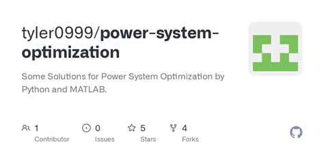 Github Tyler0999power System Optimization Some Solutions For Power