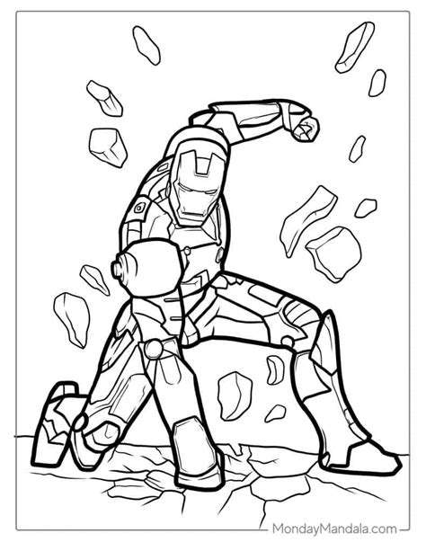 Iron Man Black And White Coloring Pages