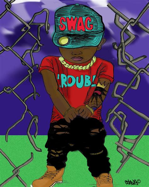 Swag Black Boy Cartoon Drawing
