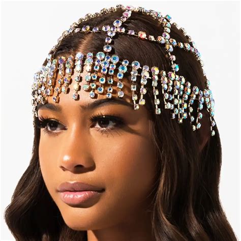 Hot Sale Bridal Headband Rhinestone Long Tassel Hair Chain Accessories