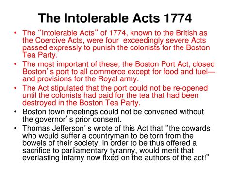 Ppt Acts Of The British Parliament On The Colonists Powerpoint