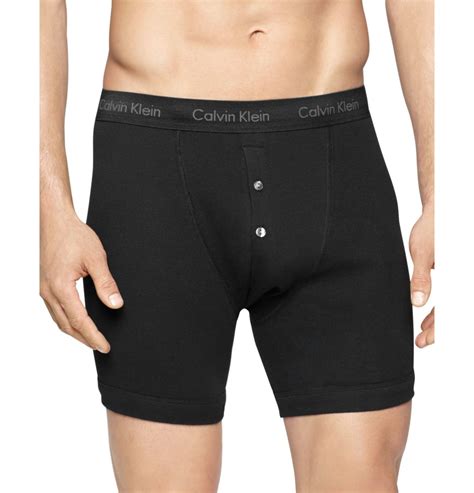 Lyst Calvin Klein Classic Button Fly Boxer Briefs Pack Of 3 In Black For Men