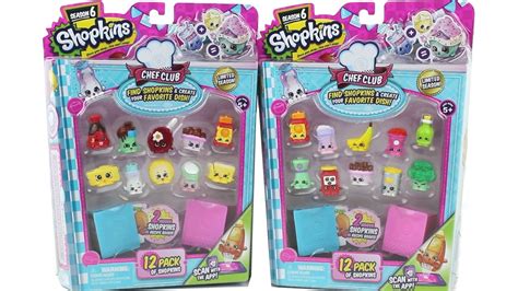 Shopkins Season 6 Chef Club 12 Packs Unboxing Toy Review With Color