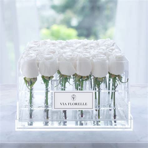 When flowers arrive in a box your recipient has to do the work of assembling their own arrangement. Come for the crystal acrylic box, stay for the crisp ...