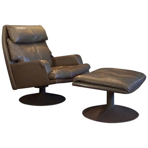 Get the best deals on leather leather swivel chair chairs. Large Vintage Leather Swivel Chair and Ottoman For Sale at ...