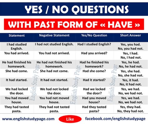 Yes No Questions With Have English Study Page