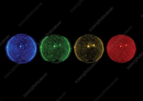 The Sun At Different Ultraviolet Wavelengths Soho Images Stock Image