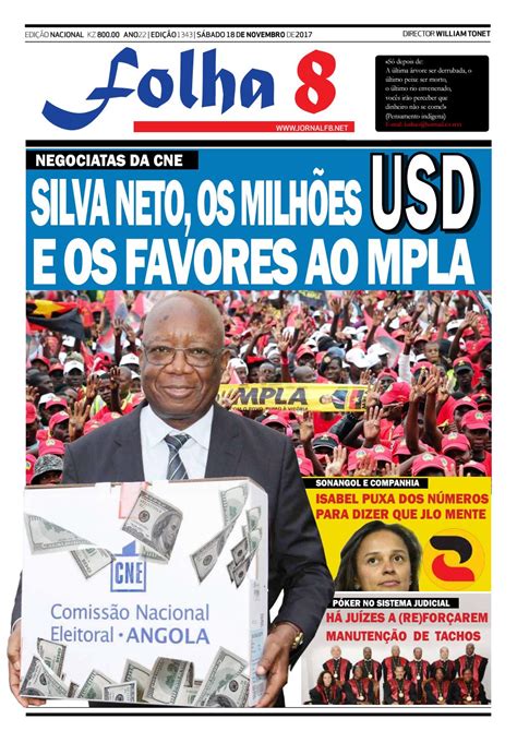 Jornal Folha 8 Edição De 18112017 By Jornal Folha 8 Issuu