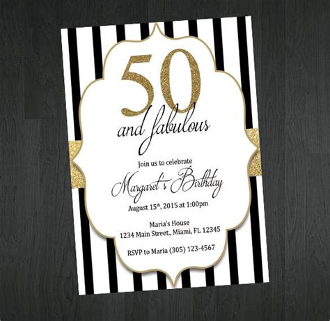 50th Birthday Invitation Templates Free Download Printable Templates