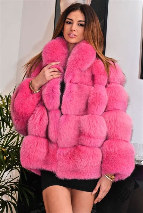 Naughty Boy Fox Fur Jacket Fox Fur Coat Glamour Outfit Pink Fox Fur