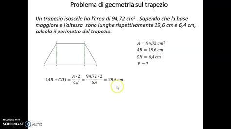 Problema Sul Trapezio Con Il Teorema Di Pitagora Youtube