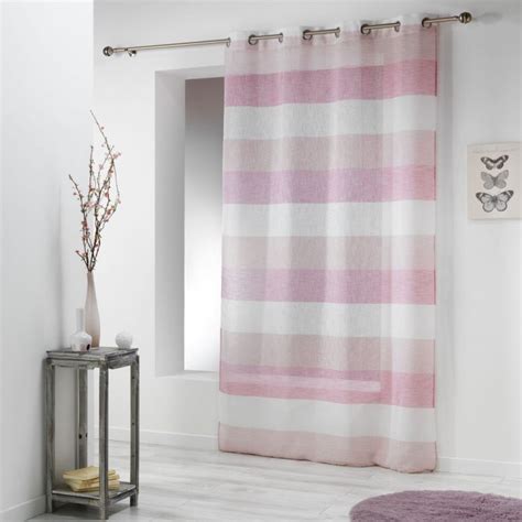 Carlina Woven Effect Eyelet Voile Curtain Panel Pink Tonys Textiles