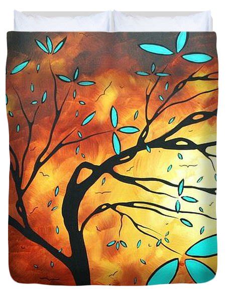 Bold Abstract Artwork Colorful Original Tree Blossoms Painting The Fire