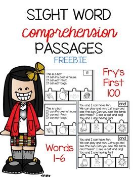 Sight Word Comprehension Passages Freebie By K Keepsakes Tpt Hot Sex Picture