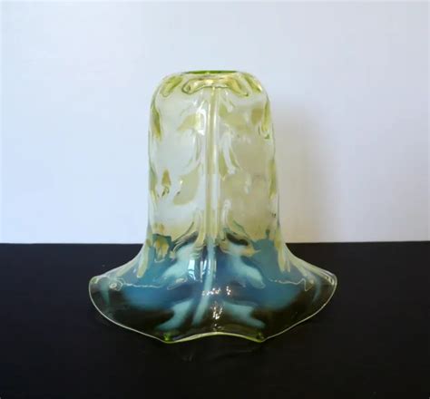 antique victorian uranium vaseline opalescent glass lamp shade 5 62 14 3cm 92 42 picclick