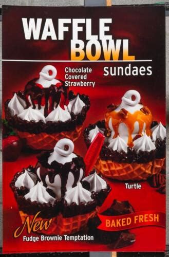 Dairy Queen Promotional Poster For Backlit Menu Sign Waffle Bowl