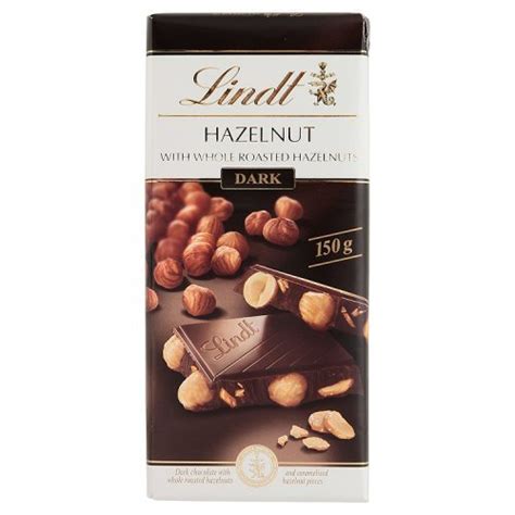 Lindt Dark Chocolate With Whole Roasted Hazelnuts 150g Uk