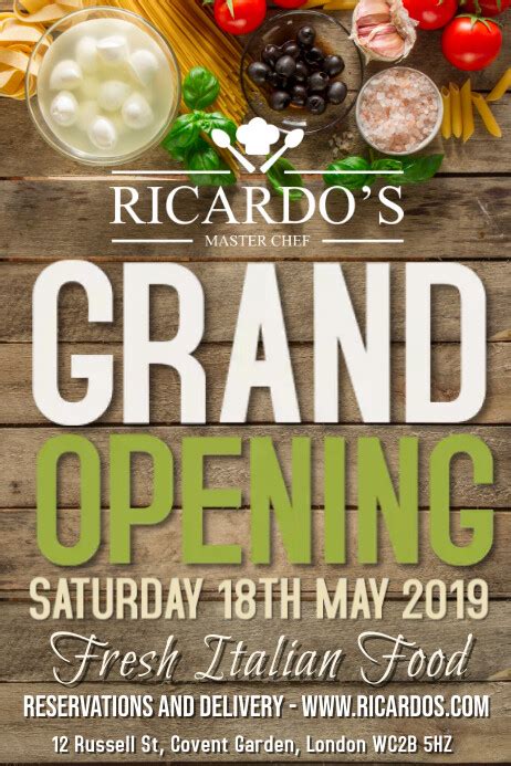 Restaurant Grand Opening Flyer Poster Template Postermywall