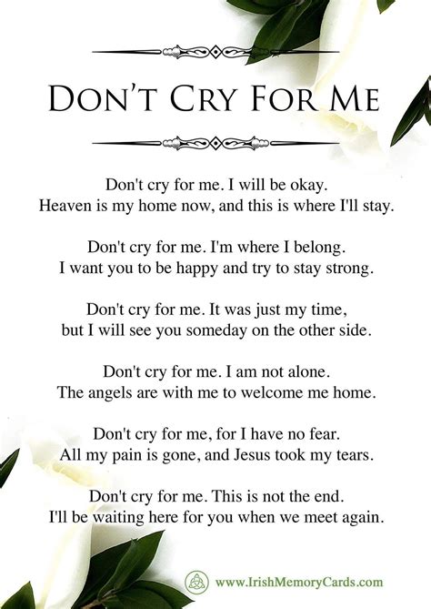Don T Grieve For Me Poem Apartments And Houses For Rent