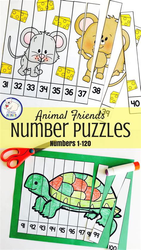Animal Number Puzzles To Practice Counting To 120 Editable Puzzles