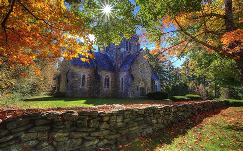 Beautiful Church In Autumn