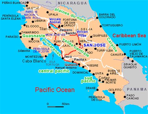 Costa Rica Carte Info ≡ Voyage Carte Plan