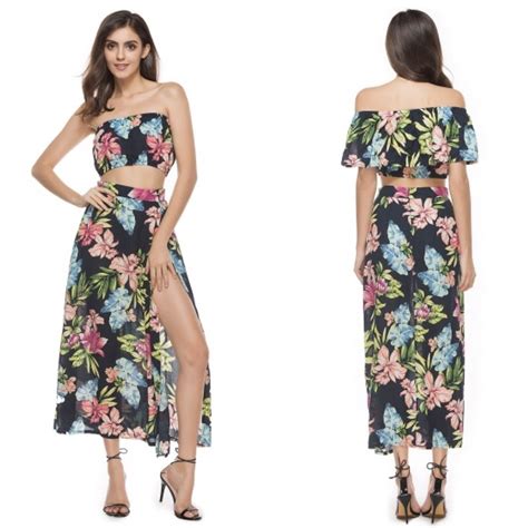 Women S Floral Print Three Piece Dress Set 🔥🔥 🏭clothing Manufacturer Oem Service 📱whatsapp ＋86