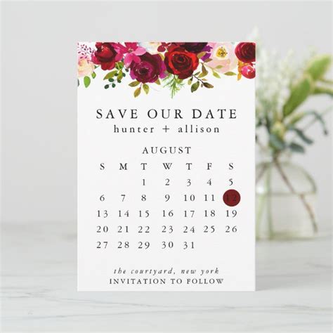 Save The Date Calendar In 2020 Wedding Card Templates
