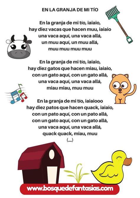 En La Granja De Mi Tio Canciones Infantiles Letras De Canciones