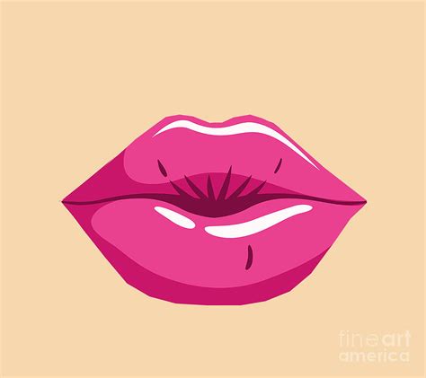 female woman girl lips pop art style mouth lipstick digital art by noirty designs fine art america