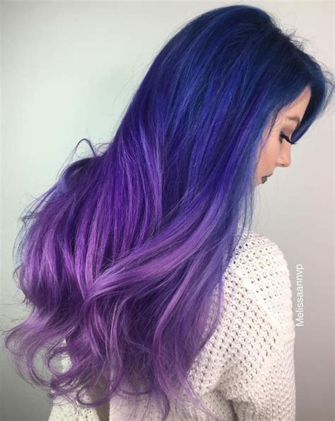 Blue To Purple Ombre Hair Cute Hair Colors Pretty Hair Color
