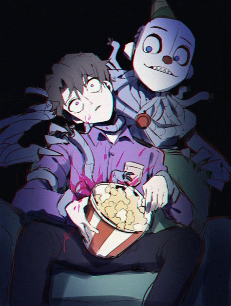 michael afton and ennard (five nights at freddy's and 1 more) drawn by
