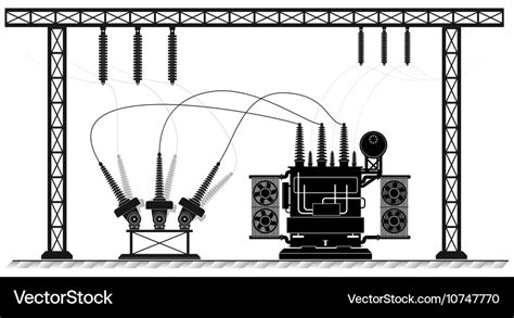 Electrical Substation The High Voltage Royalty Free Vector