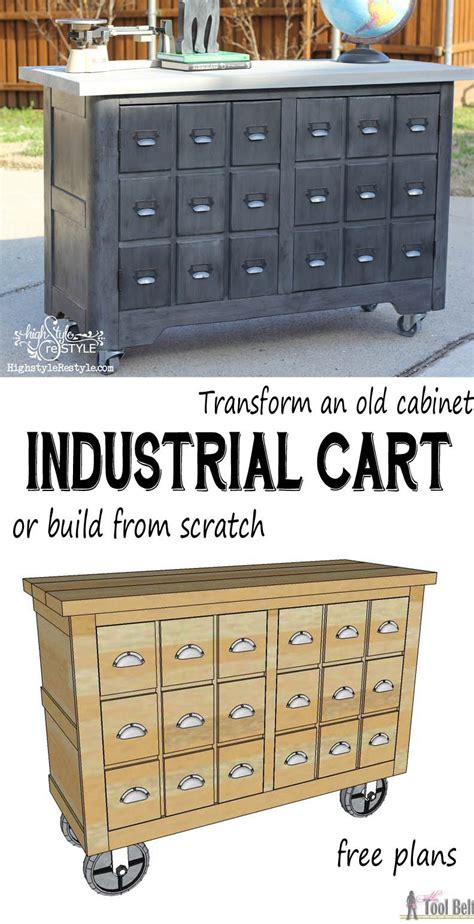 Industrial Cart Apothecary Cabinet Woodworking Plans
