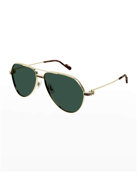 Cartier Mens Panthére Aviator Sunglasses Neiman Marcus