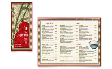 japanese restaurant   brochure template design