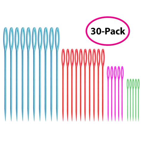 Plastic Sewing Needles 30 Pack 4 Sizes Learning Needles Plastic