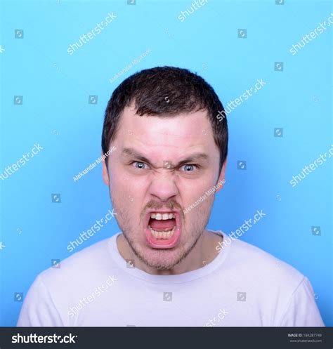 Portrait Angry Man Screaming Pulling Hair Stock Photo 184287749