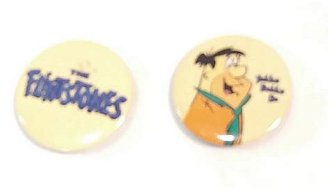 2 Vintage Fred Flintstone Fan Pins Display Wear Etsy