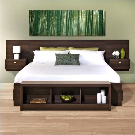 Bowery Hill Queen Platform Storage Bed With Floating Headboard Bh