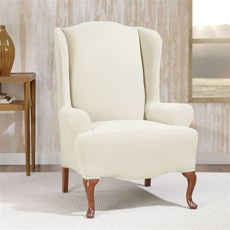 In soft, durable and machine washable fabric, these covers won't only change the look of your chairs. Stretch Morgan T-Cushion Wingback Slipcover | Slipcovers ...