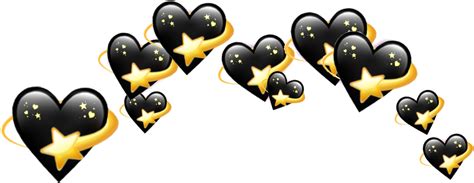 Download Black Hearts Heart Crown Crowns Emoji Tumblr Aest Png